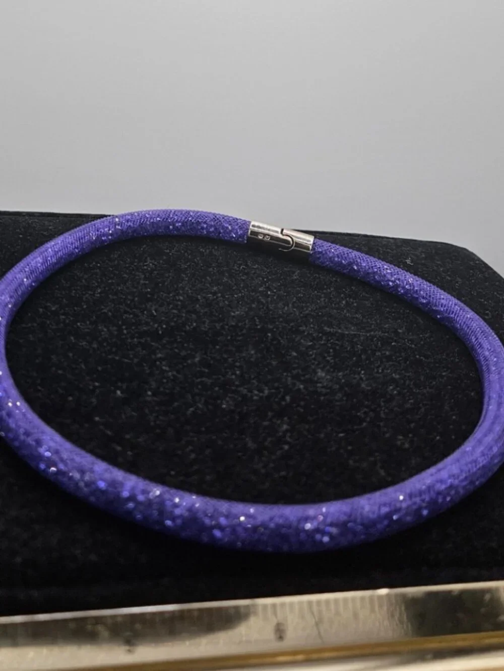 Vintage Purple Mesh Choker Necklace & Matching Bracelet Set